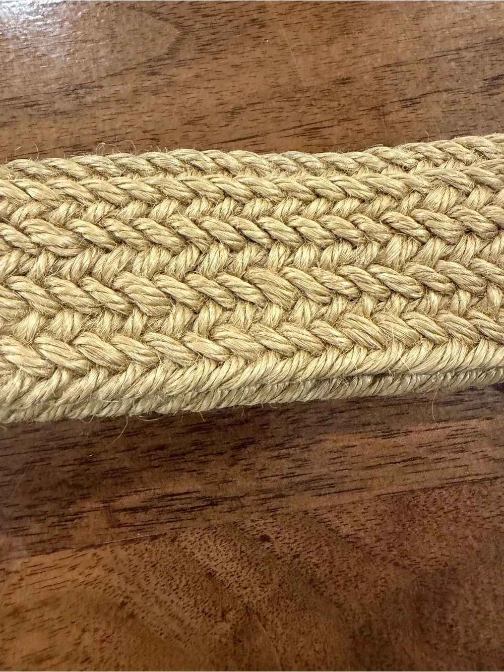 Woven Tan Braided Belt with Silver Buckle